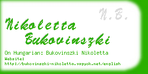 nikoletta bukovinszki business card